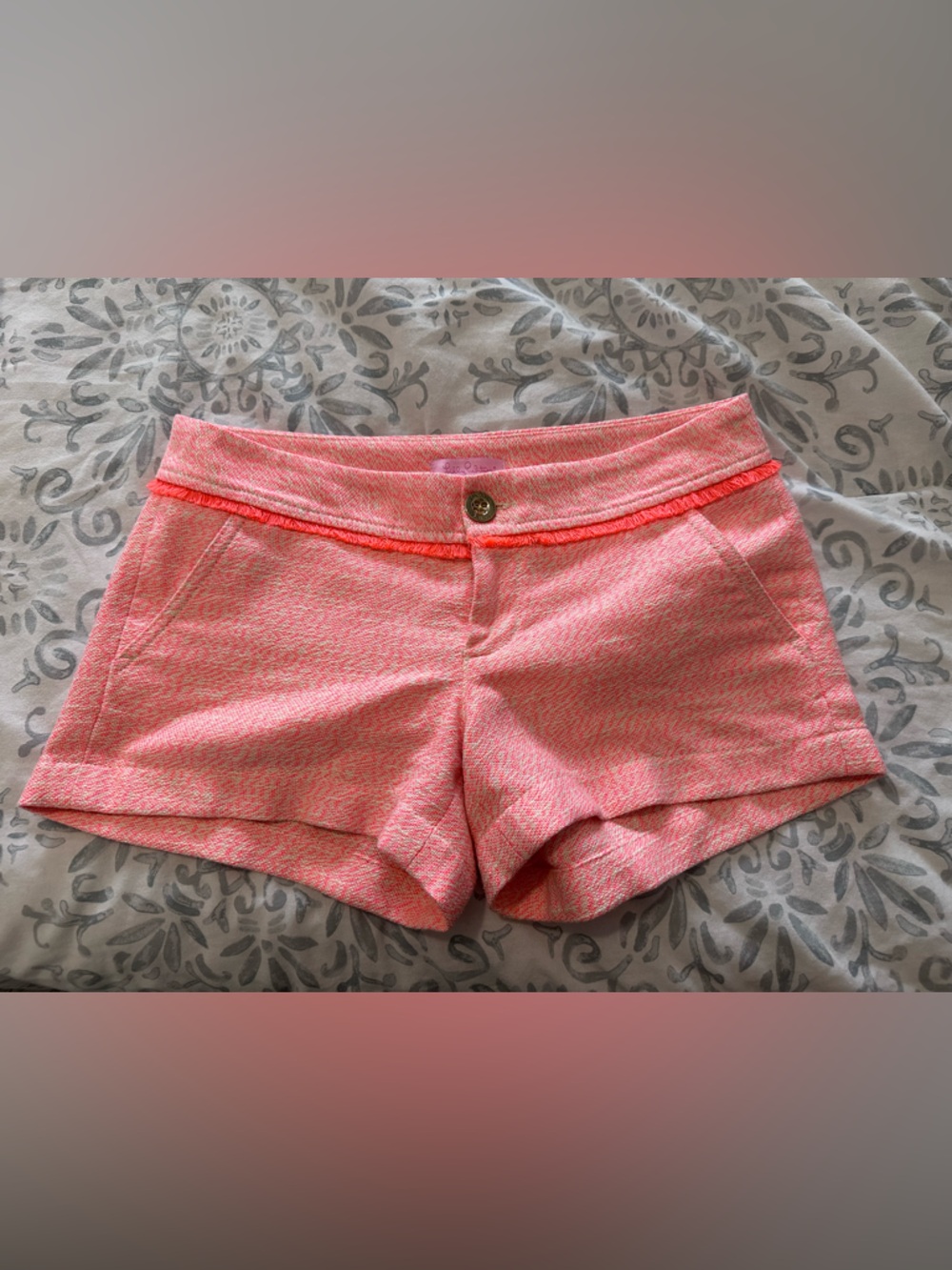 Lilly Pulitzer Coral Pink High-Waist Shorts